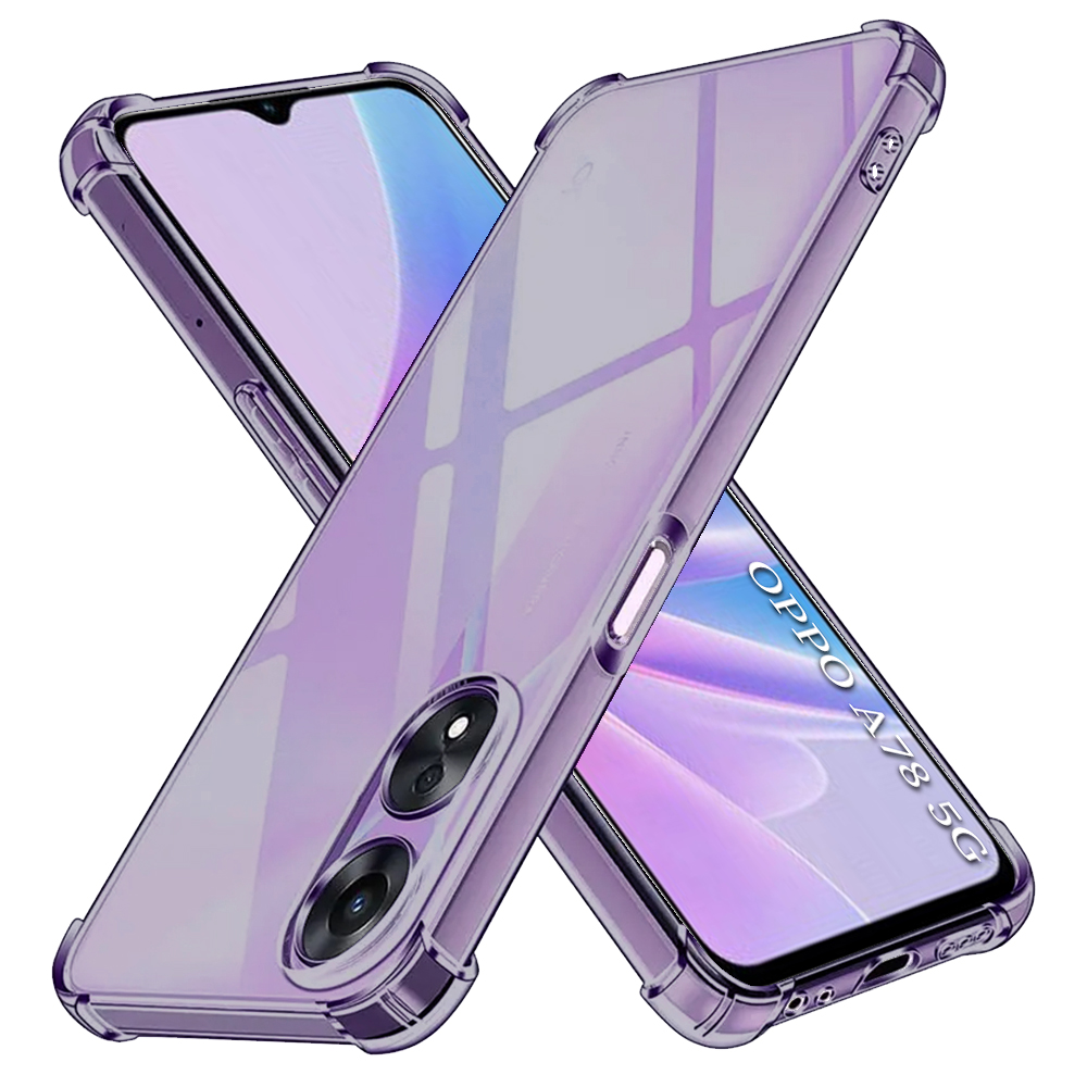 Калъф за Oppo A58 5G / A78 5G - Techsuit Shockproof Прозрачен Silicone - Smoke Черен