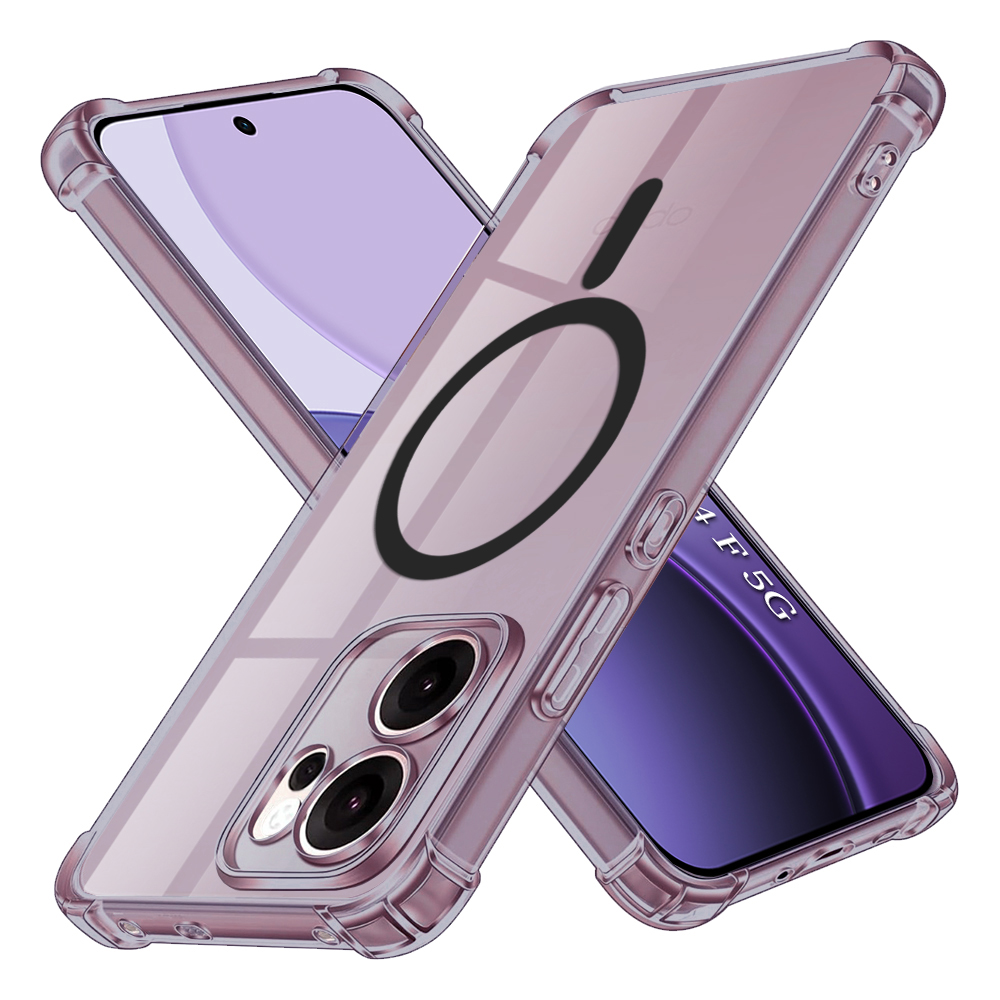 Калъф за Oppo Reno14 F / Reno14 FS 5G - Techsuit Shockproof Прозрачен Silicone MagSafe - Smoke Черен