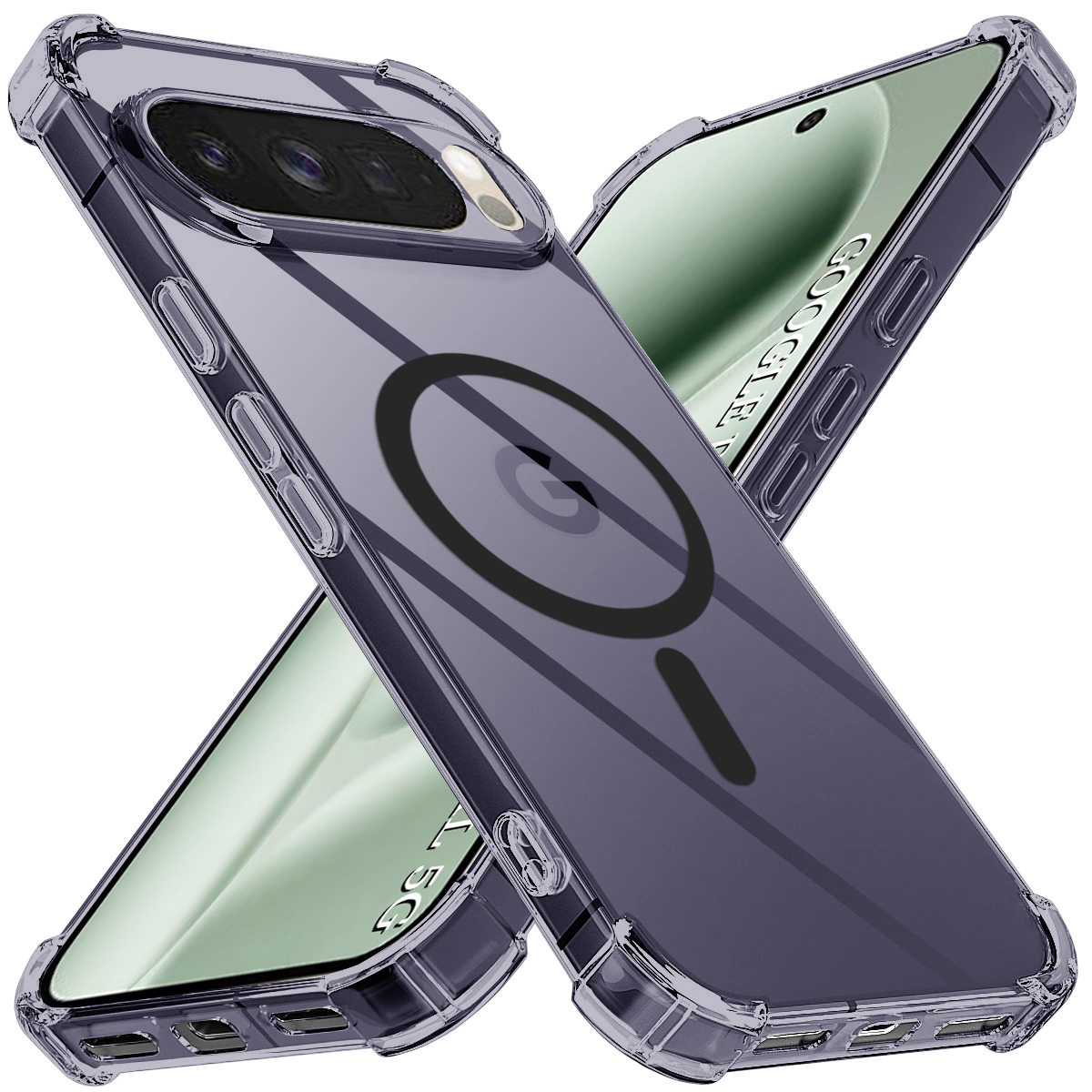 Калъф за Google Pixel 10 Pro XL - Techsuit Shockproof Прозрачен Silicone MagSafe - Smoke Черен