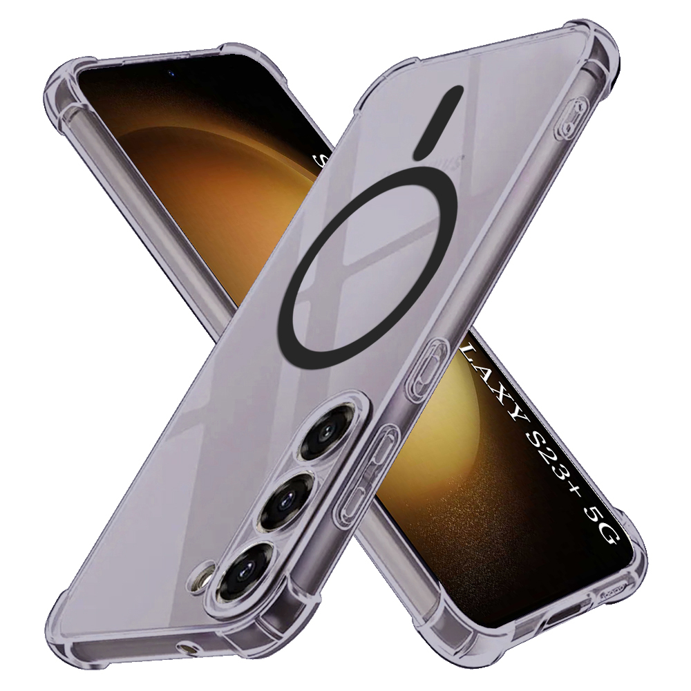 Калъф за Samsung Galaxy S23 Plus - Techsuit Shockproof Прозрачен Silicone MagSafe - Smoke Черен