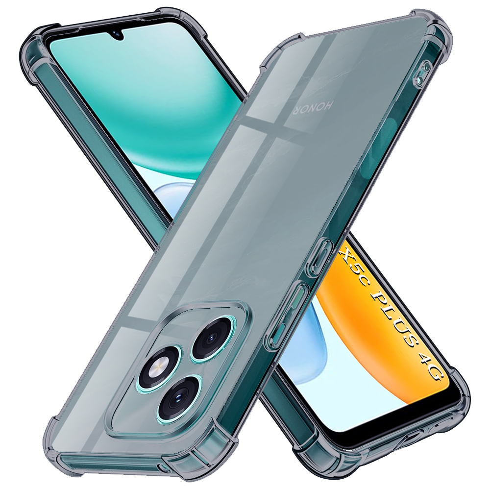 Калъф за Honor X5c Plus - Techsuit Shockproof Прозрачен Silicone - Smoke Черен