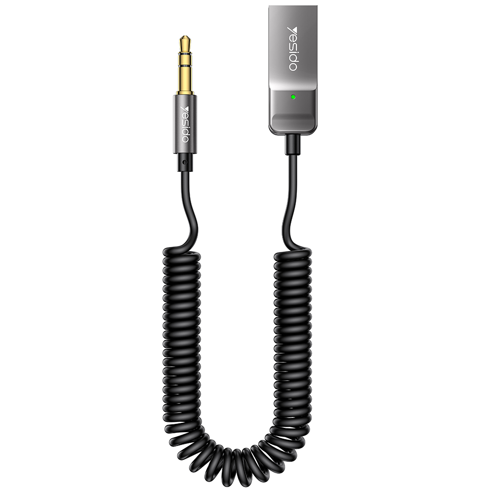 USB към 3,5 мм жак 3,5 мм кабел, найлон, 1,4 м - Yesido (YAU82) - Черен