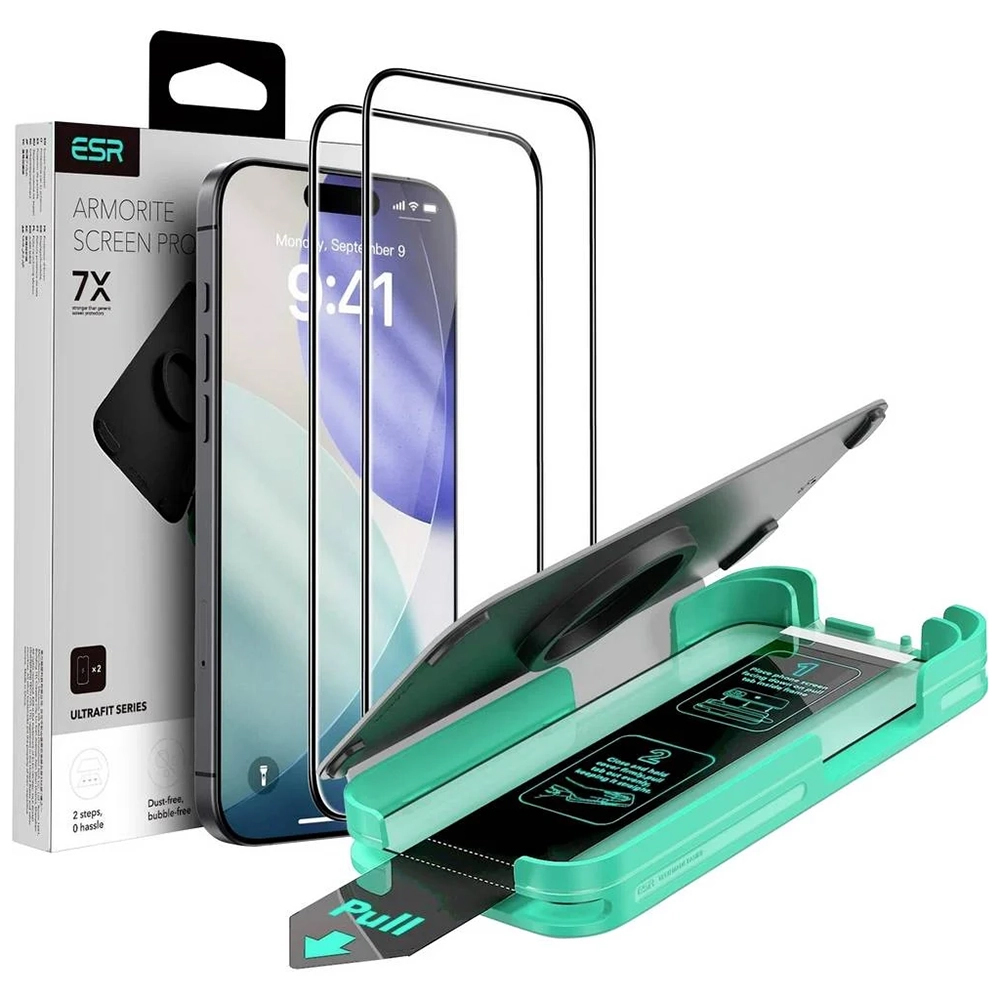 Калъф за iPhone 16 Pro / iPhone 17 (комплект 2) - ESR Armorite Screen Protector UltraFit - Черен