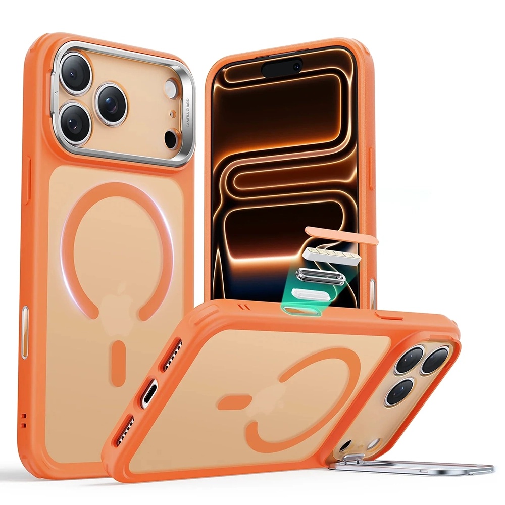 Калъф за iPhone 17 Pro - ESR Classic Hybrid Hybrid HaloLock Kickstand - Frosted Оранжев
