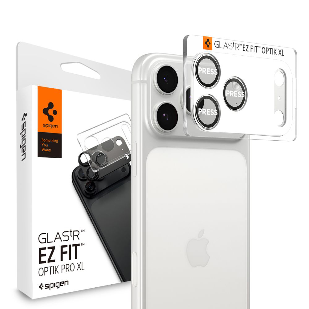 Калъф за камера за iPhone 17 Pro - Spigen Glas.tR Optik EZ Fit Pro XL (AGL10647) - Сребрист