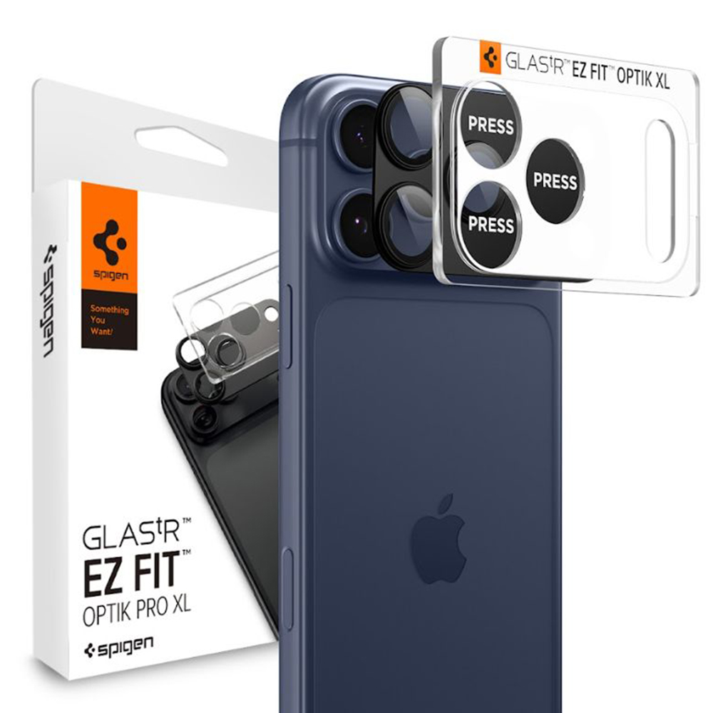 Фолио за камера за iPhone 17 Pro Max - Spigen Glas.tR Optik EZ Fit Pro XL (AGL10649) - черно