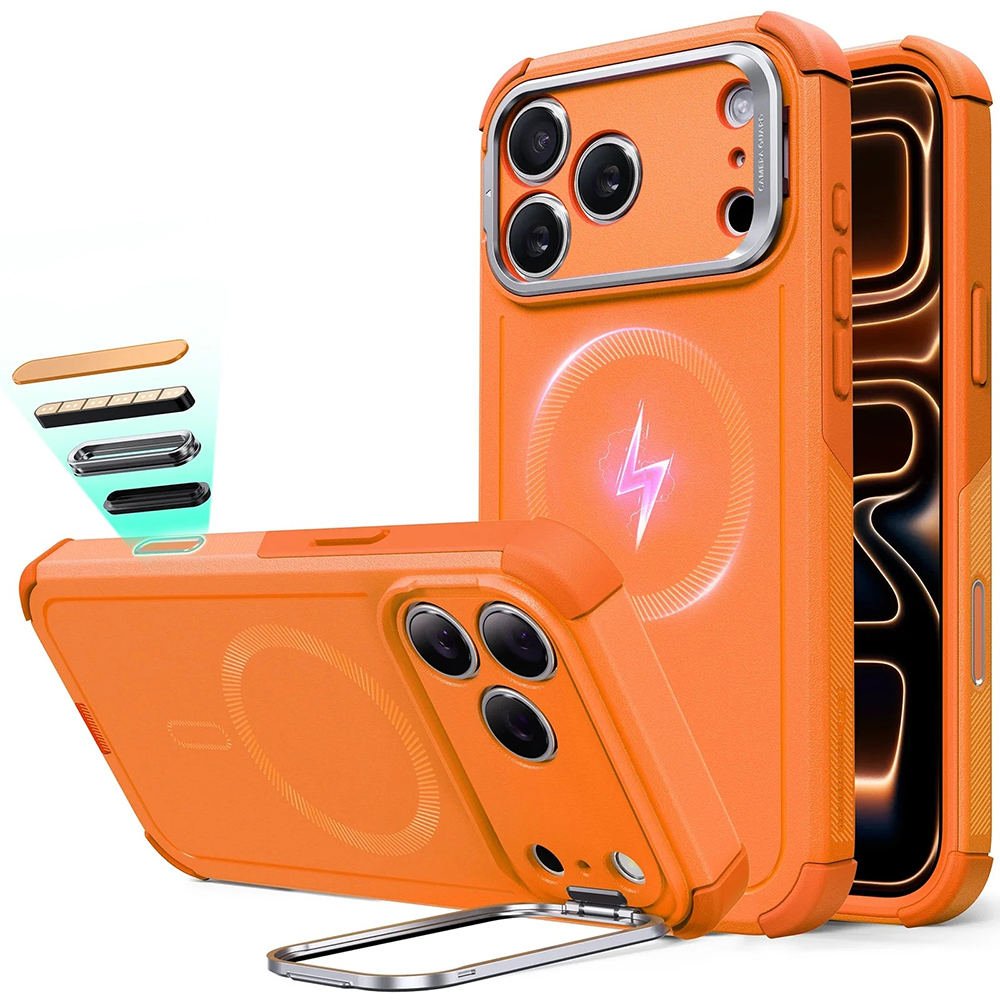 Калъф за iPhone 17 Pro - ESR Cyber Armor Kickstand - Оранжев