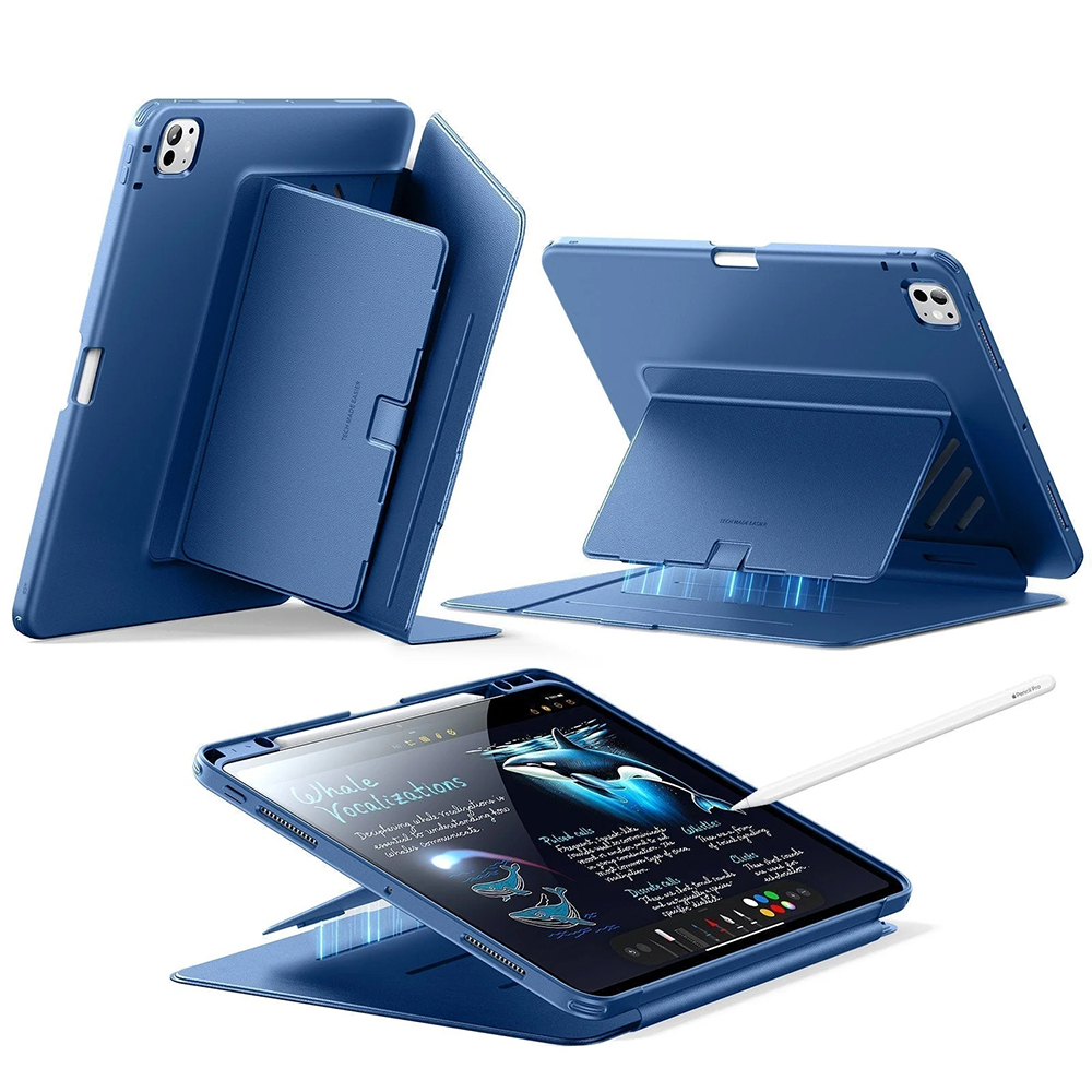 Калъф за iPad Pro 11 (2024) / iPad Pro 11 (2025) - ESR Flip Hybrid (с държач за молив) - Син