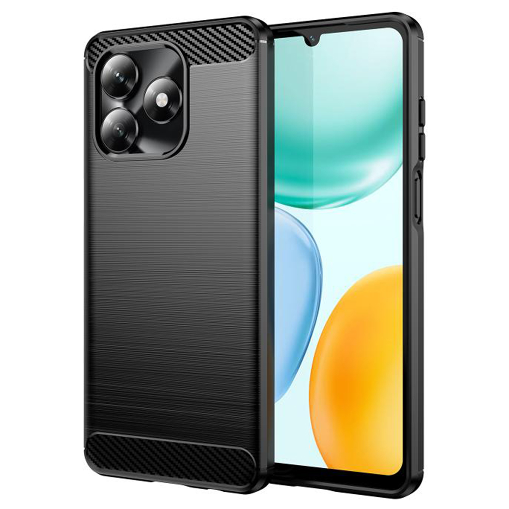 Калъф за Honor X5c Plus - Techsuit Carbon Silicone - Черен