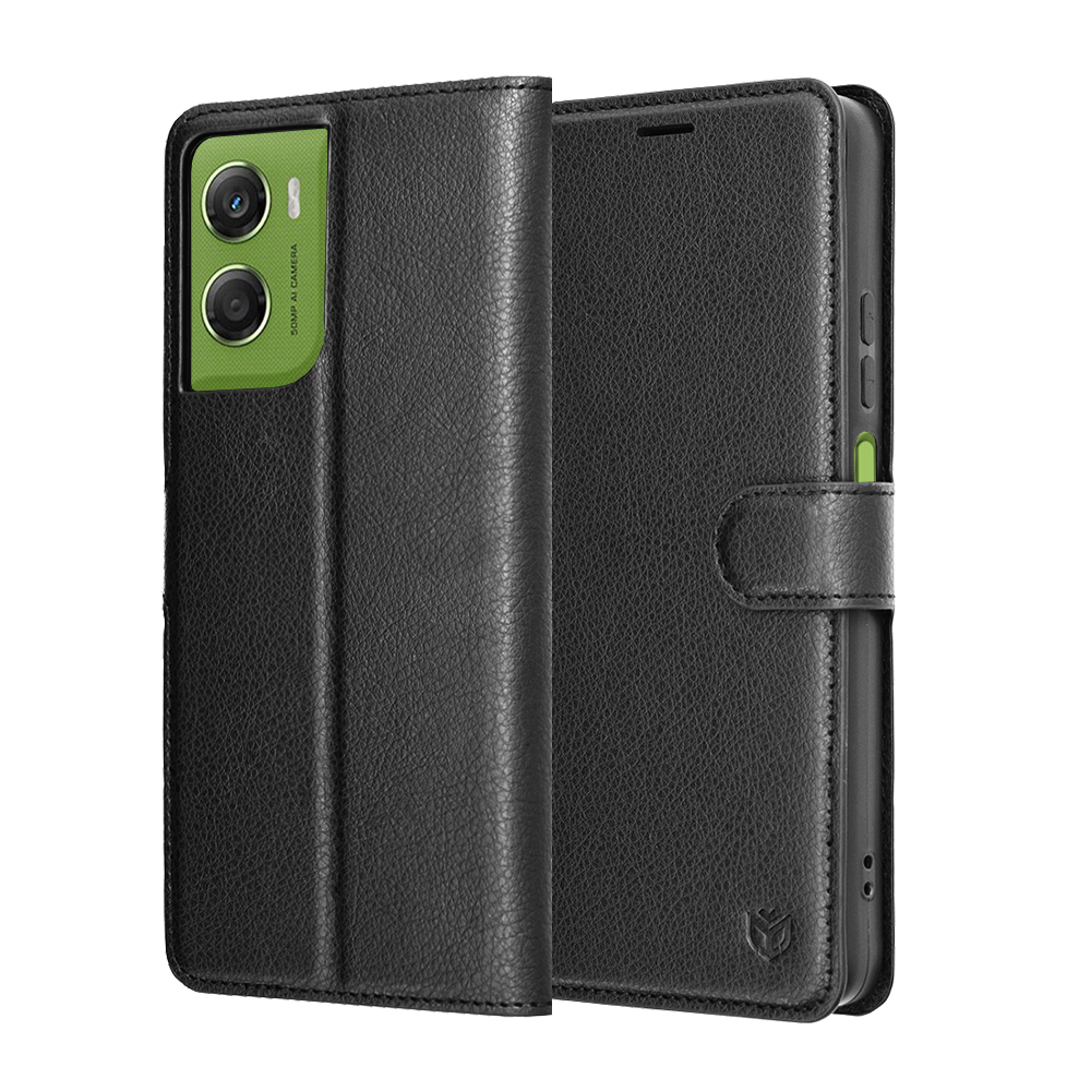 Калъф за Motorola Moto G06 - Techsuit Leather Folio - Черен