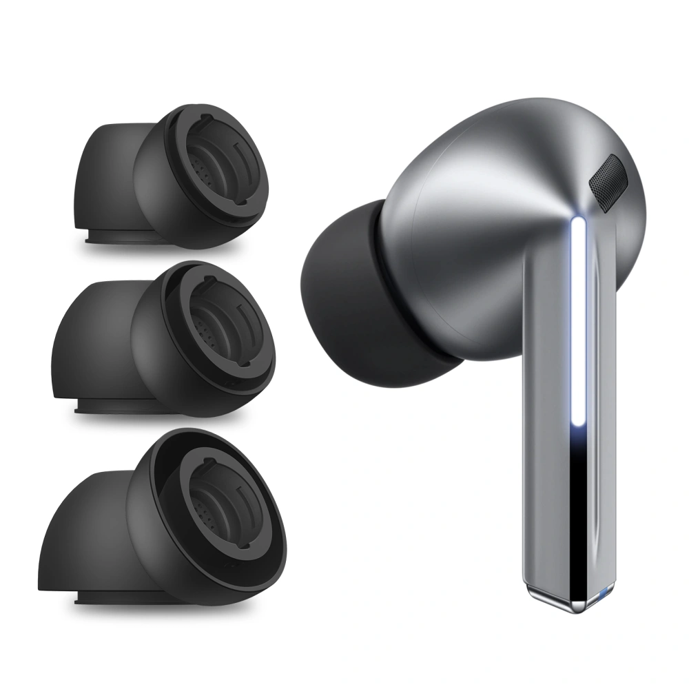 Силиконови тапи за уши за Samsung Galaxy Buds 3 Pro, S, M, L (комплект 3) - Techsuit AirVibe (ET3) - черни
