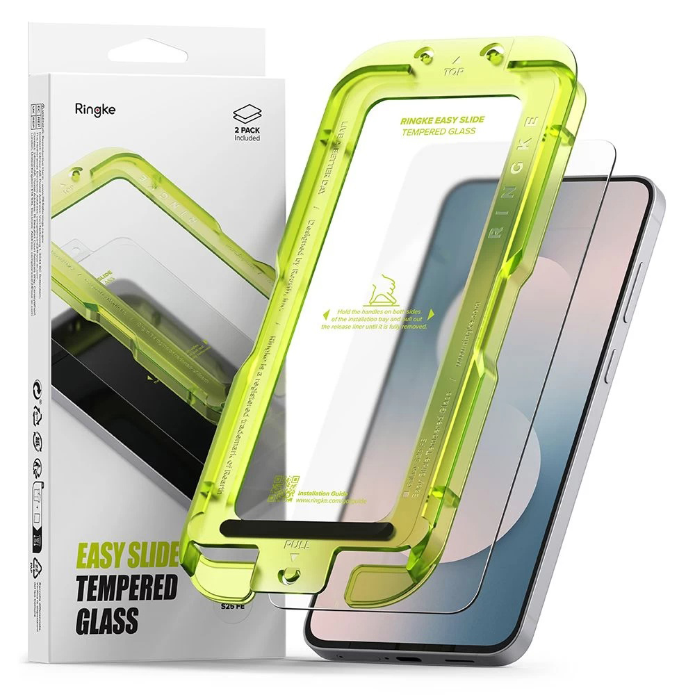 Капак за Samsung Galaxy S25 FE (комплект от 2) - Ringke Easy Slide Tempered Glass - Прозрачен