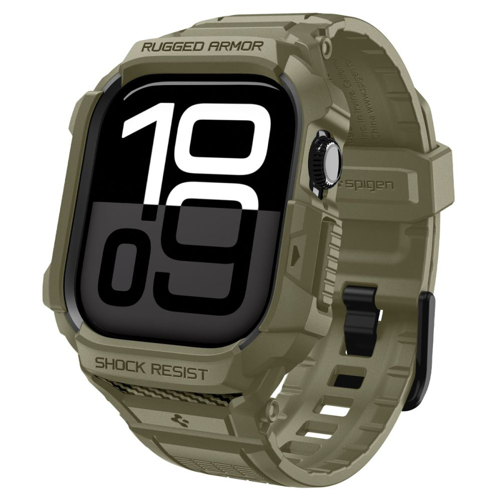 Калъф за Apple Watch 10 46mm / Watch 11 46mm + каишка - Spigen Rugged Armor Pro V2 (ACS10507) - Vintage Khaki