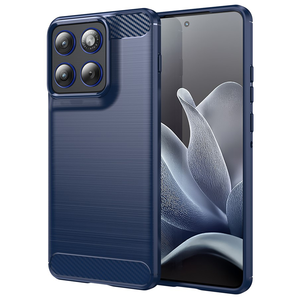 Калъф за Motorola Edge 70 - Techsuit Carbon Silicone - Син