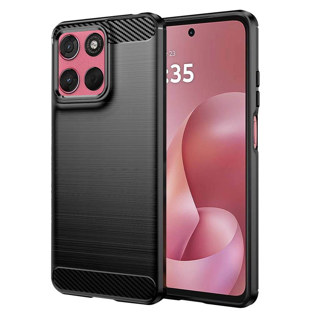 Калъф за Motorola Moto Moto G57 Power / G67 Power - Techsuit Carbon Silicone - Черен