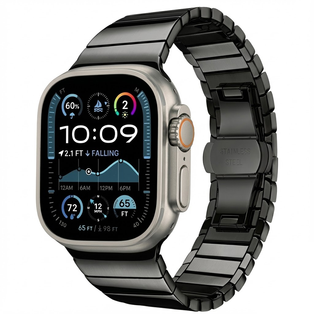 Каишка за Apple Watch 1/2/3/3/4/4/5/5/5/6/6/7/8/7/8/9/9/10/10/11/SE/SE 2/SE 3 (38/40/41/42mm) - Techsuit Watchband (W012) - Черен