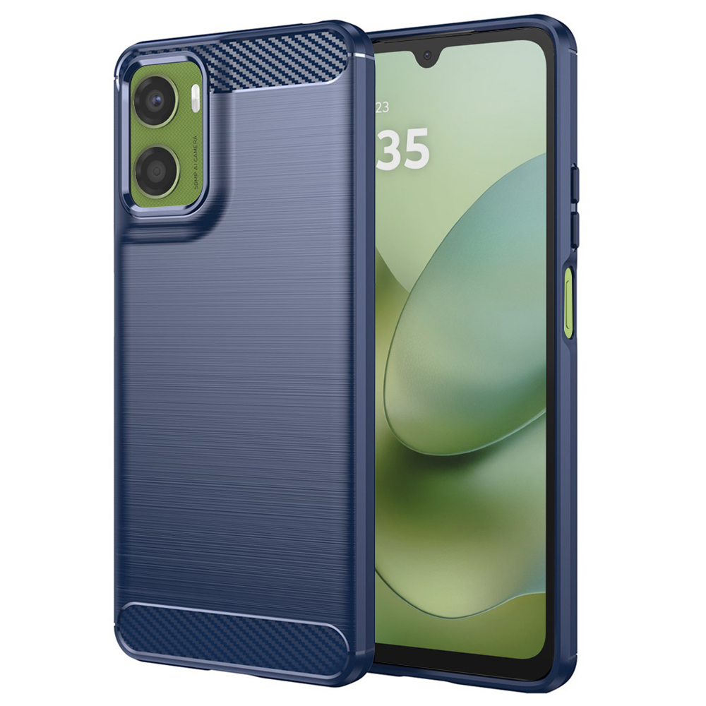 Калъф за Motorola Moto G06 / Moto G06 Power - Techsuit Carbon Silicone - Син