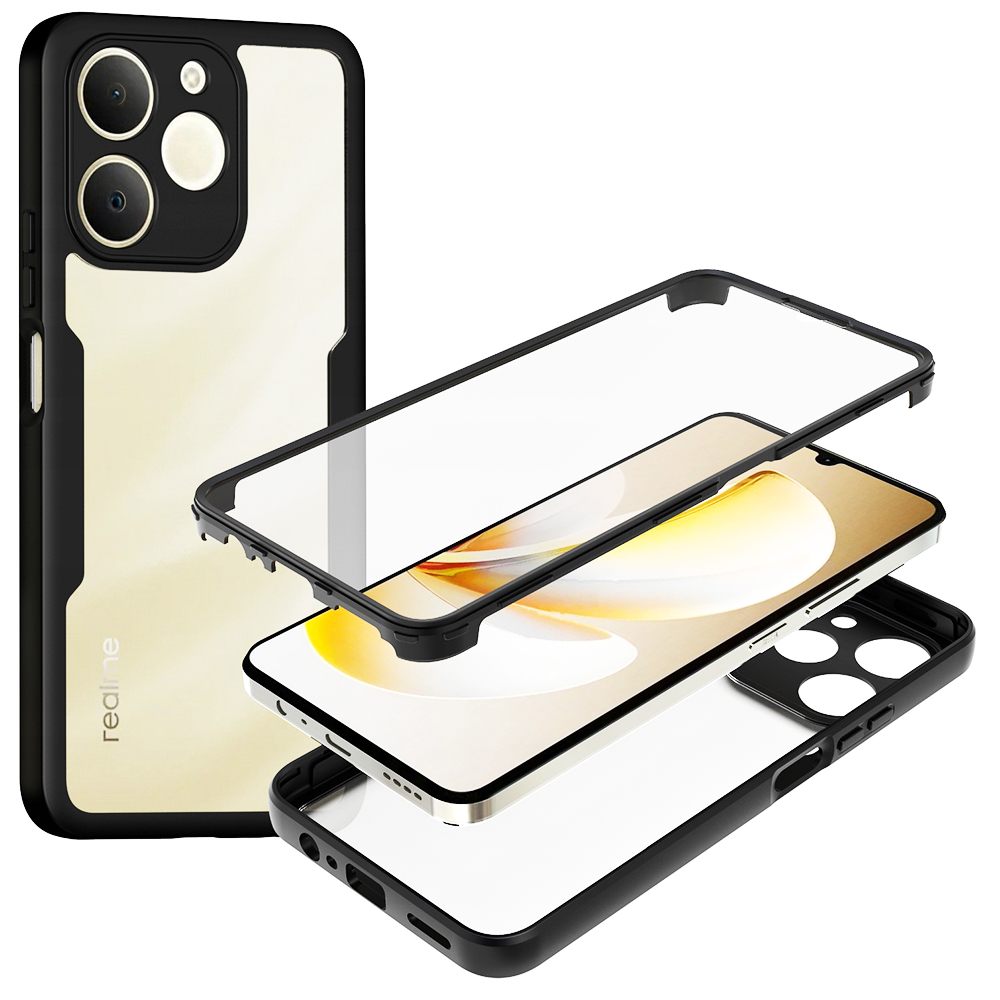 Калъф за Realme Note 70T + Капак - Techsuit ColorVerse 360 Series - Черен