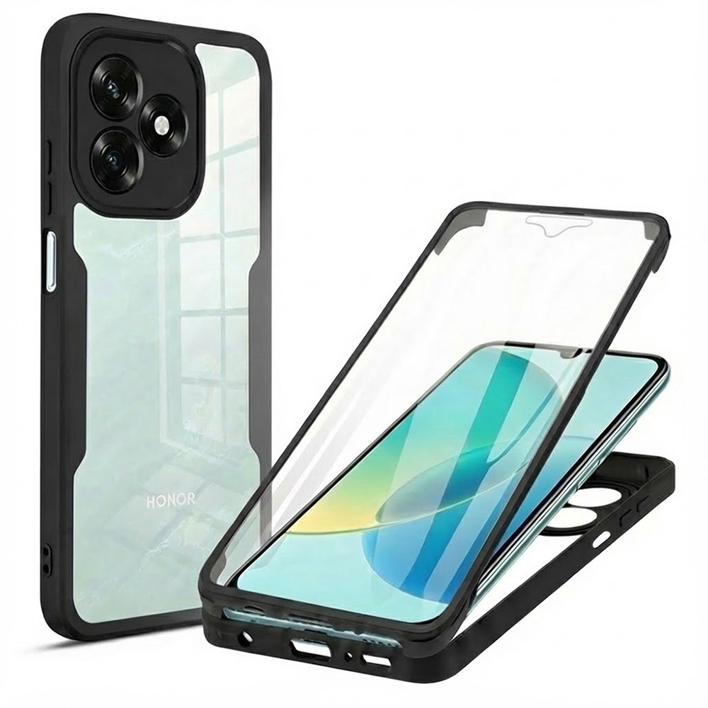 Калъф за Honor X5c Plus + капак - Techsuit ColorVerse 360 Series - Черен