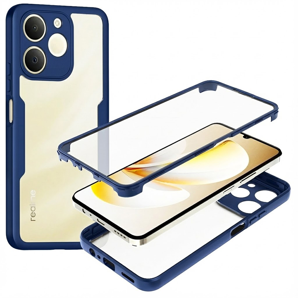 Калъф за Realme Note 70T + Капак - Techsuit ColorVerse 360 Series - Син