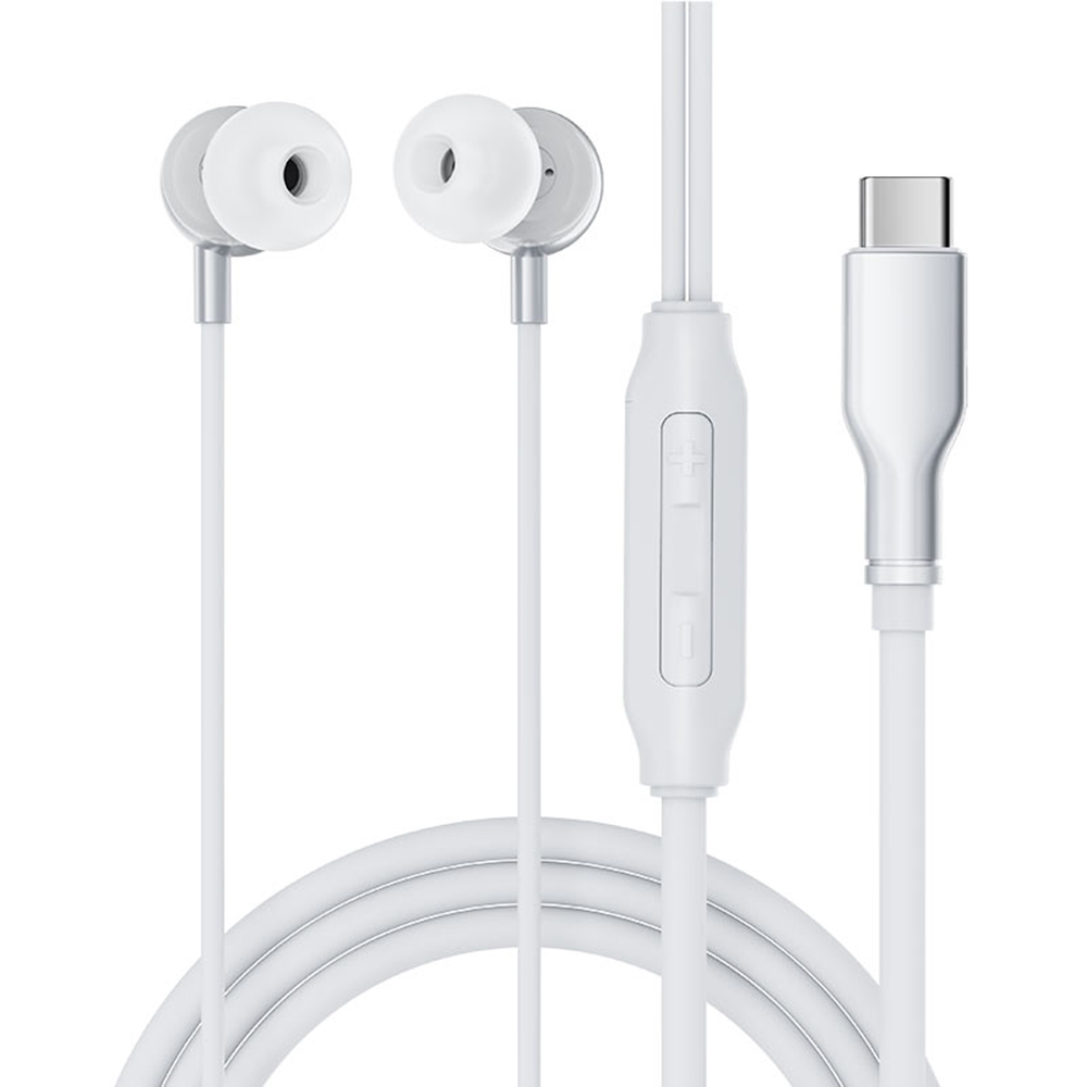 Гъвкави кабелни слушалки, за поставяне в ушите, USB-C, 1,2 м - Acefast (L8) - сиви