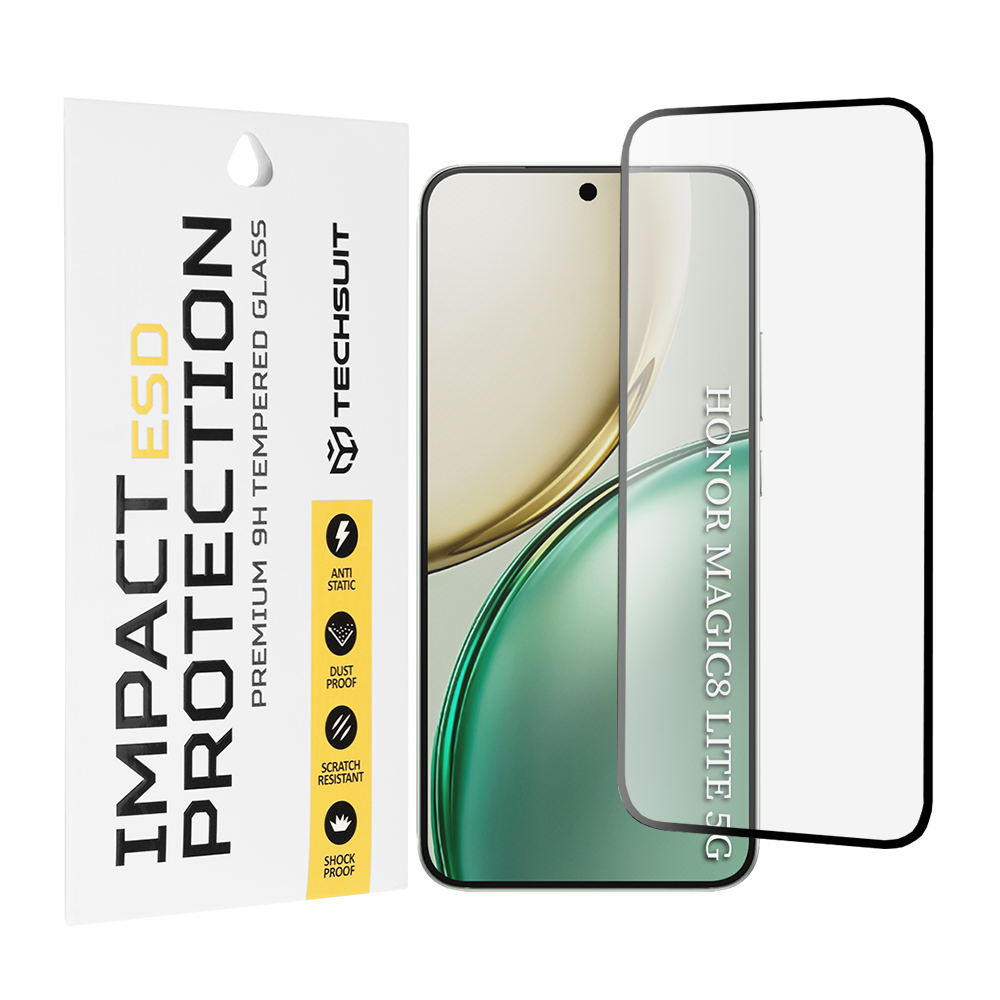 Капак за Honor Magic8 Lite - Techsuit ESD Glass - Черен