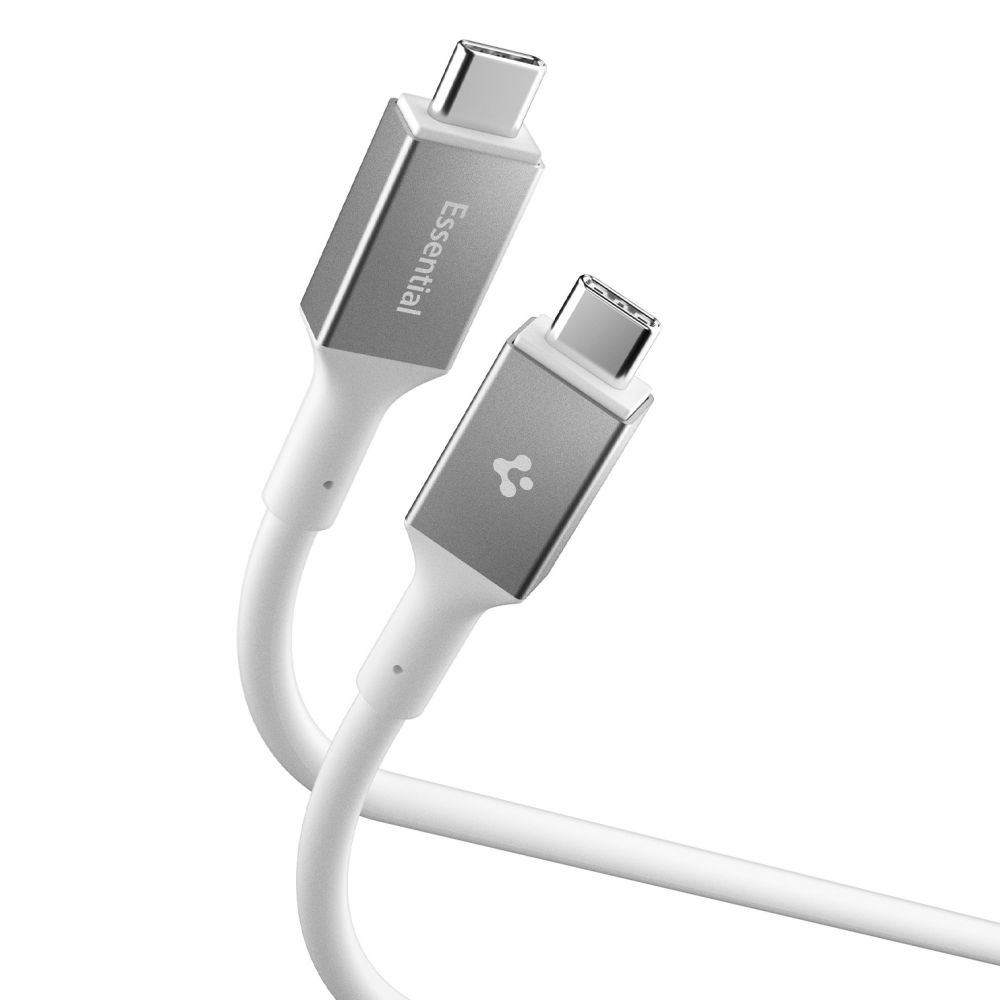 Кабел Type-C към Type-C, 100W, 5Gbps, 2m - Spigen Essential EB1002020CC (ACA08775) - Бял