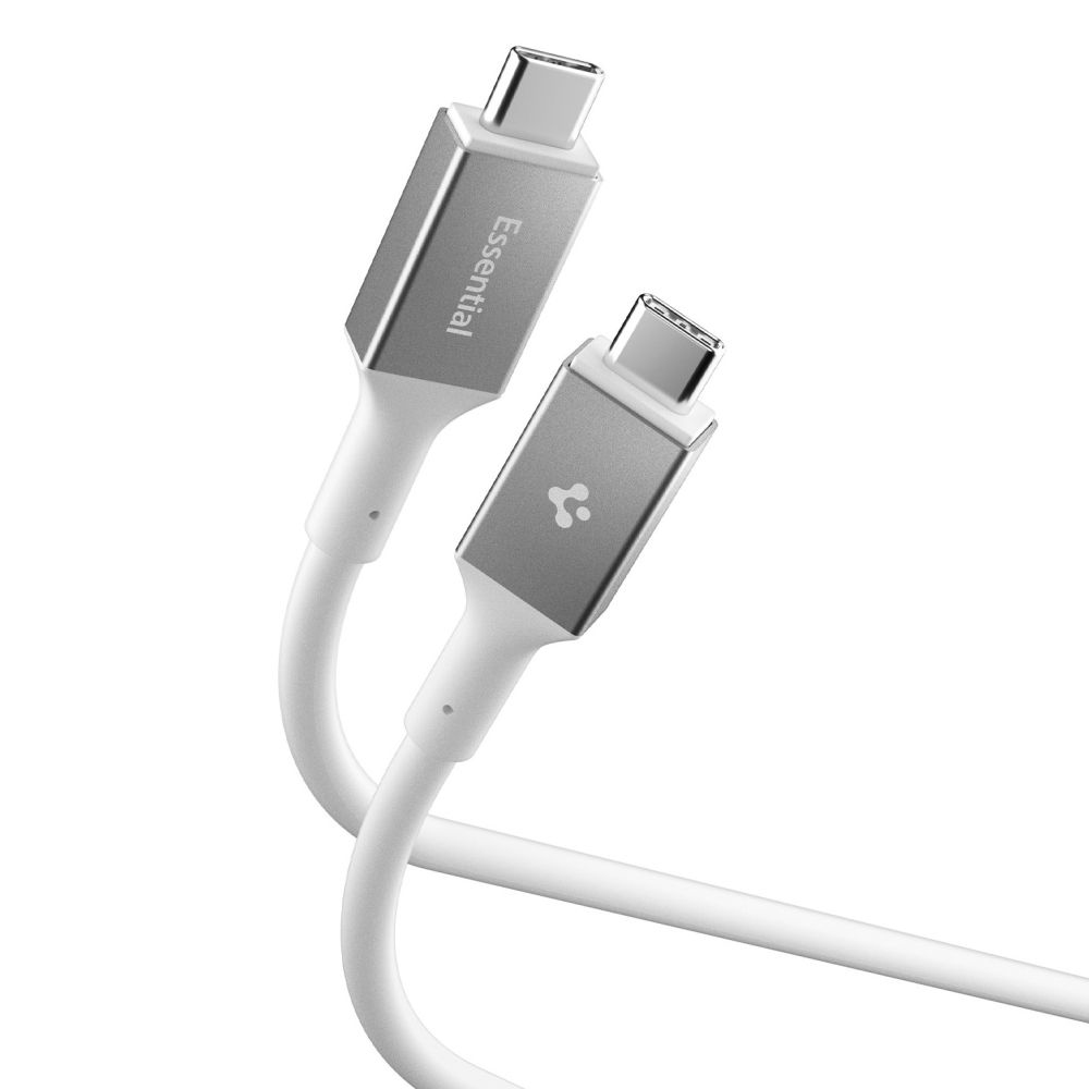 Кабел Type-C към Type-C, 240W, 40Gbps, 8K, 1.2m - Spigen Essential EB24012CC (ACA08776) - Бял