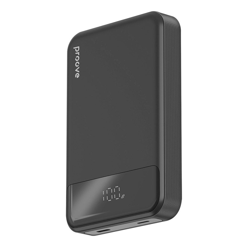 Външна батерия с дигитален дисплей, 20W, 10000mAh - Proove Hoodman (PBH120010001) - Черна