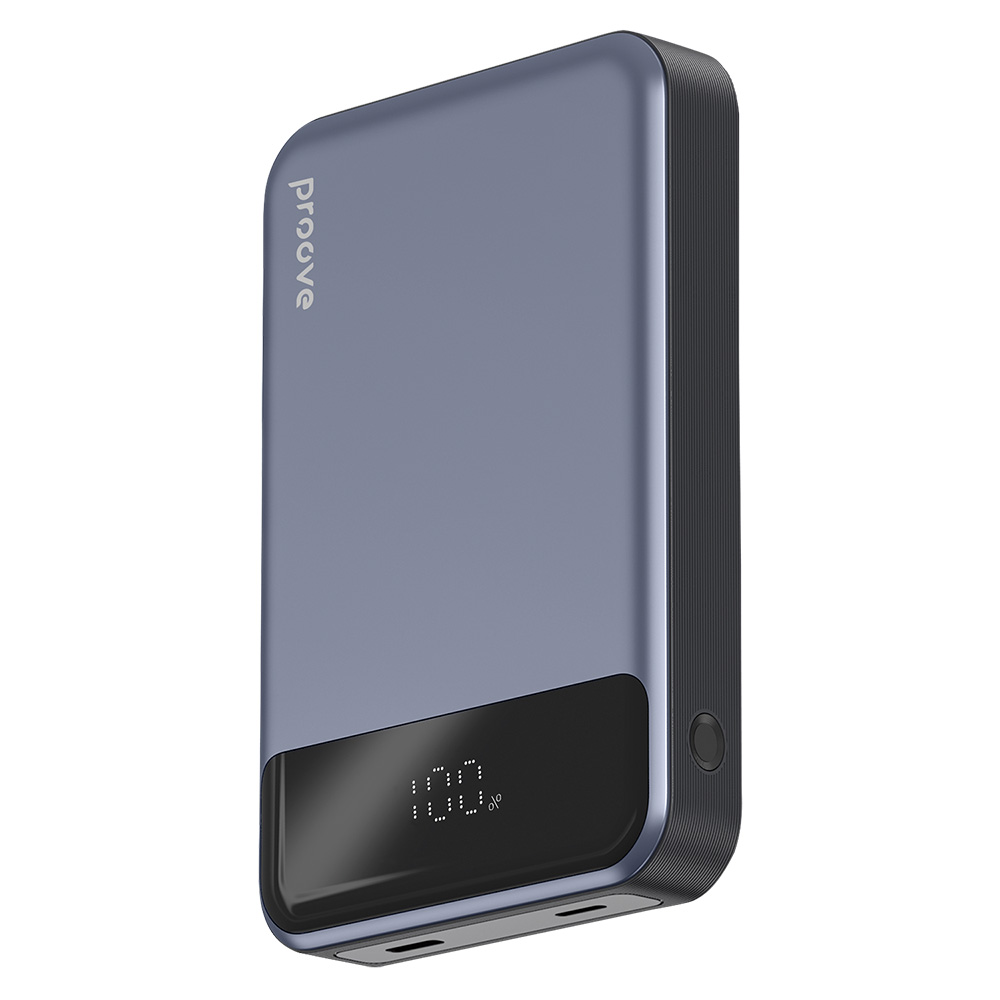 Външна батерия с дигитален дисплей, 20W, 10000mAh - Proove Hoodman (PBH120010003) - Сива