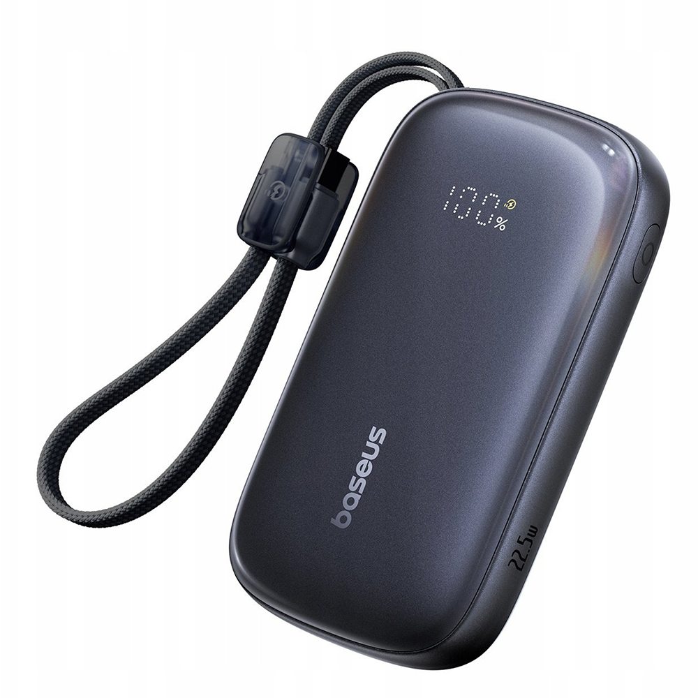 Power Bank, разглобяем кабел, 20000mAh, 22.5W, цифров дисплей, USB, USB-C - Baseus EnerFill FC21 Qpow 3 Ultra (E0027M00) - Cosmic Черен