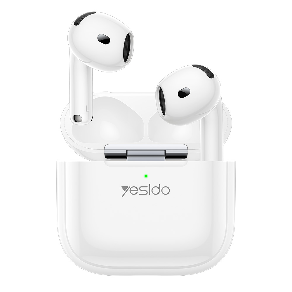 Bluetooth слушалка, безжична, половин в ухото, 300 mAh, тип C - Yesido (TWS31) - бяла
