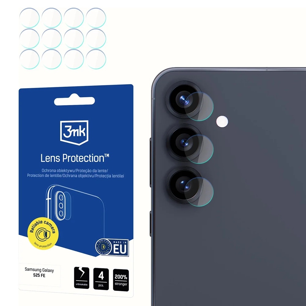 Капак за Samsung Galaxy S25 FE (комплект 4) - 3mk Lens Protection - Прозрачен