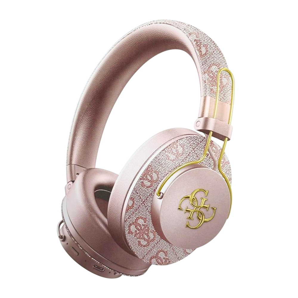 Безжични слушалки On-ear, Bluetooth 5.3, USB-C, 300mAh - Guess 4G Metal Logo (GUOBHS72P4FC4MP) - Розови