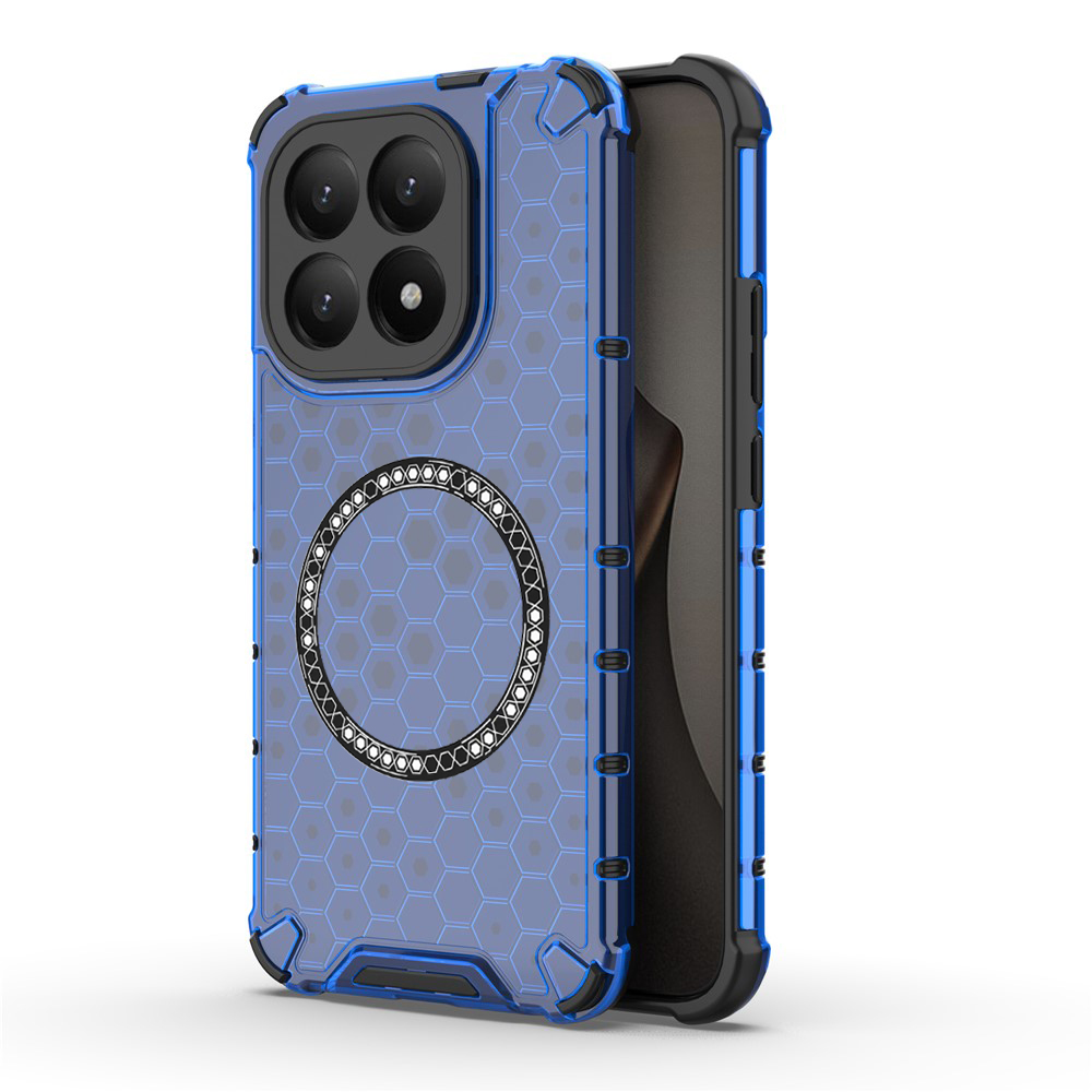 Прозрачен калъф за Xiaomi 15T - Techsuit HoneyComb Shield MagSafe - Син