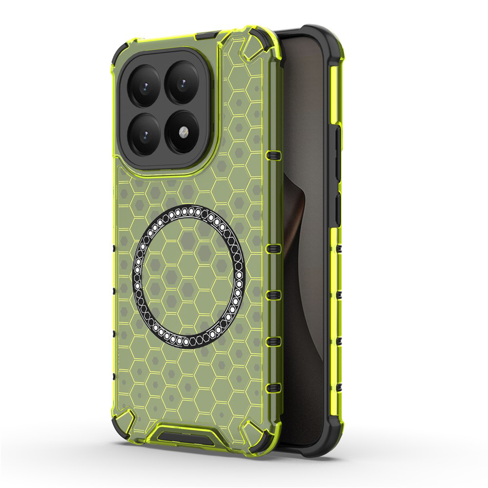 Прозрачен калъф за Xiaomi 15T - Techsuit HoneyComb Shield MagSafe - Lime Зелен