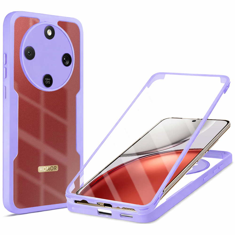 Калъф за Honor Magic8 Lite + калъф - Techsuit ColorVerse 360 Series - Лилав