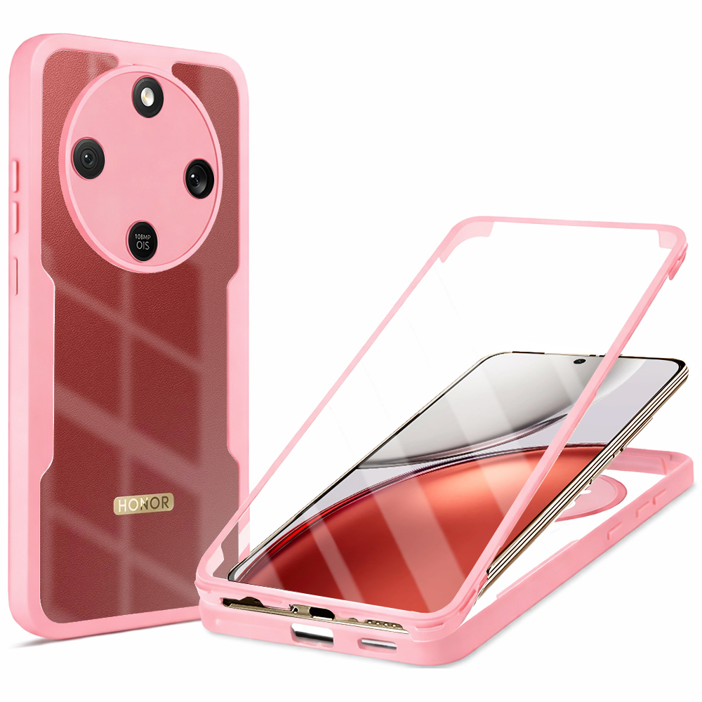 Калъф за Honor Magic8 Lite + калъф - Techsuit ColorVerse 360 Series - Розов
