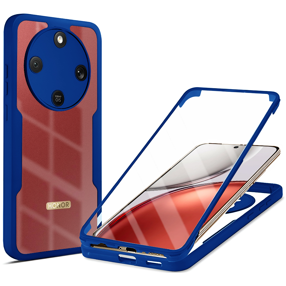 Калъф за Honor Magic8 Lite + калъф - Techsuit ColorVerse 360 Series - Син