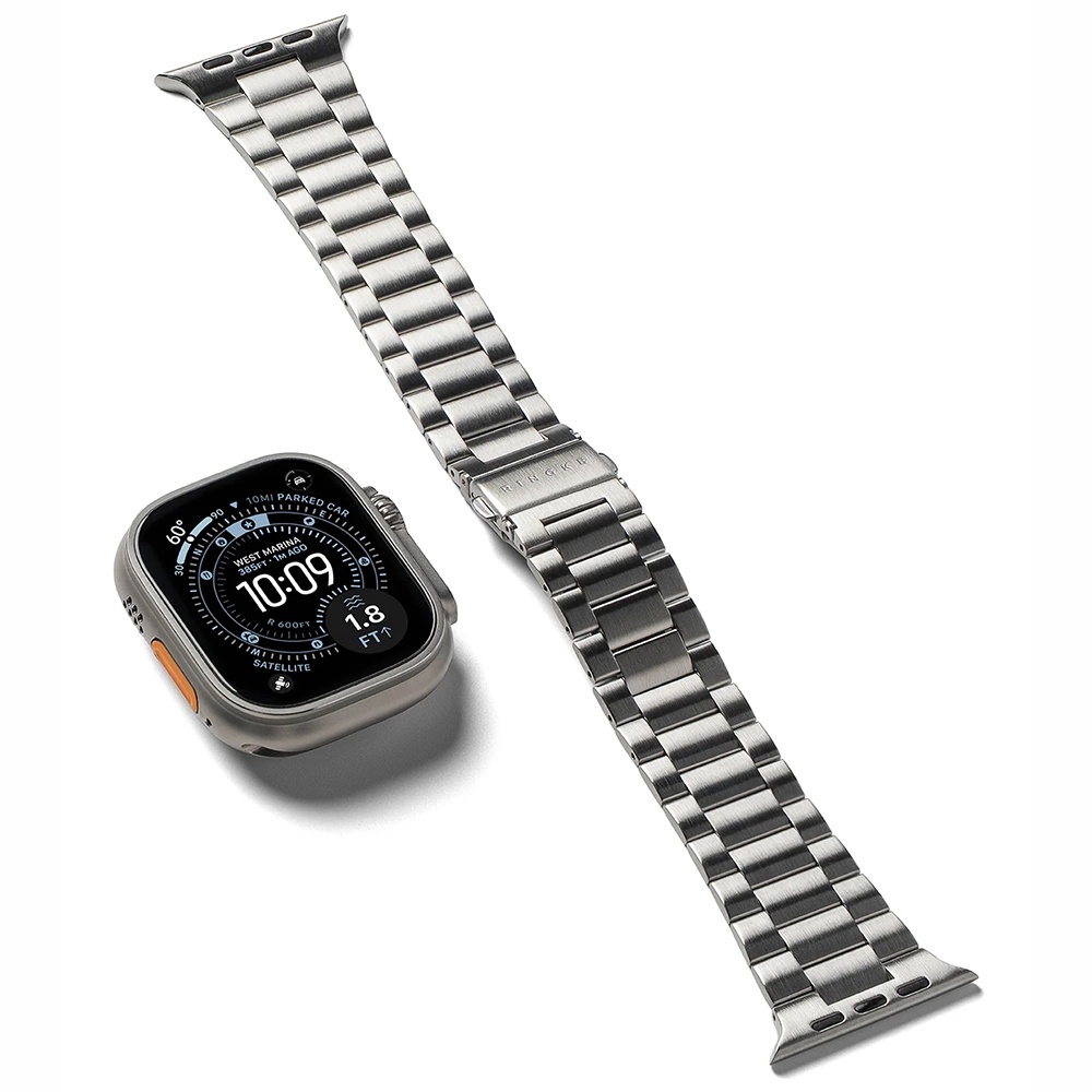 Каишка за Apple Watch 4 / 5 / 6 / 7 / 8 / 9 / 10 / SE / SE 2 / Ultra / Ultra 2 (44/45/46/46/49mm) - Ringke Metal One Air - Сребрист