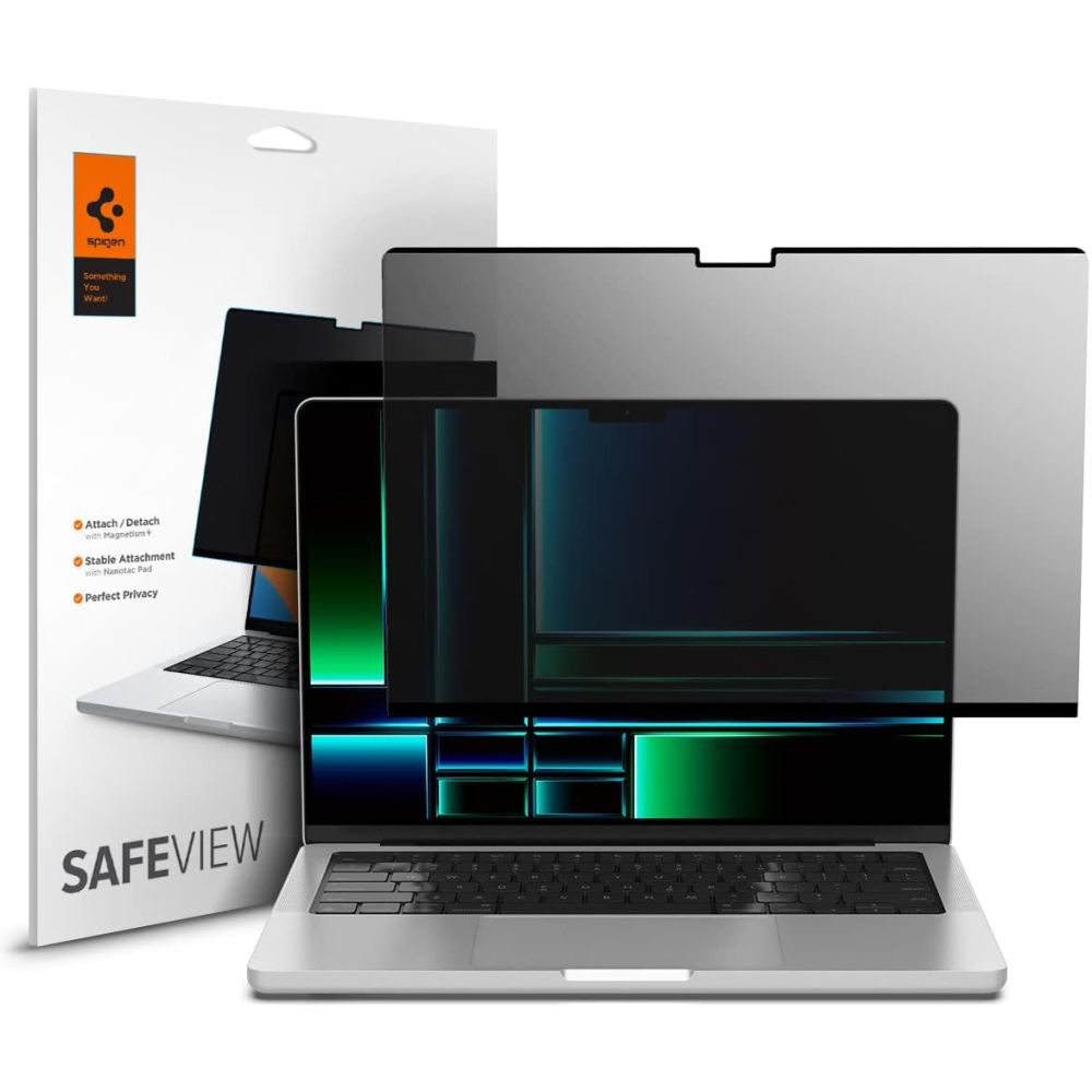 Калъф за MacBook Pro 14" (2021 / 2022 / 2023 / 2025) - Spigen Safe View Magnetic (AFL06158) - Поверителност