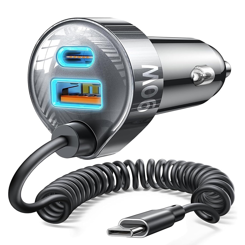 Зарядно за кола, USB, USB-C, 90W - Lisen (YL0223120020) - Черно