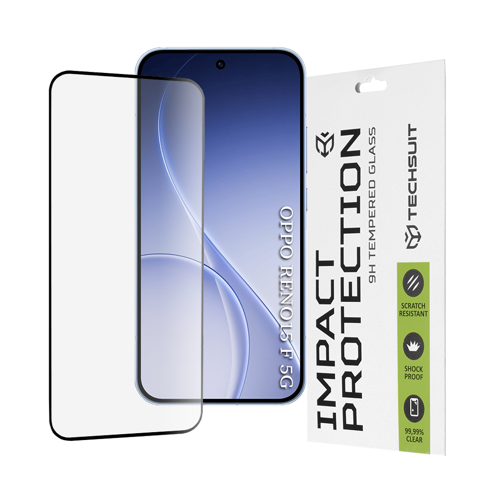 Oppo Reno15 F / Reno15 FS 5G - Techsuit 111D Full Cover / Full Glue Glass - Черен