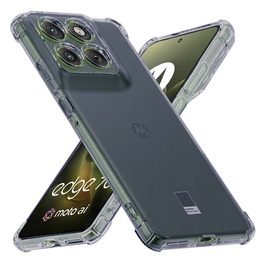 Калъф за Motorola Edge 70 - Techsuit Shockproof Прозрачен Silicone - Smoke Черен