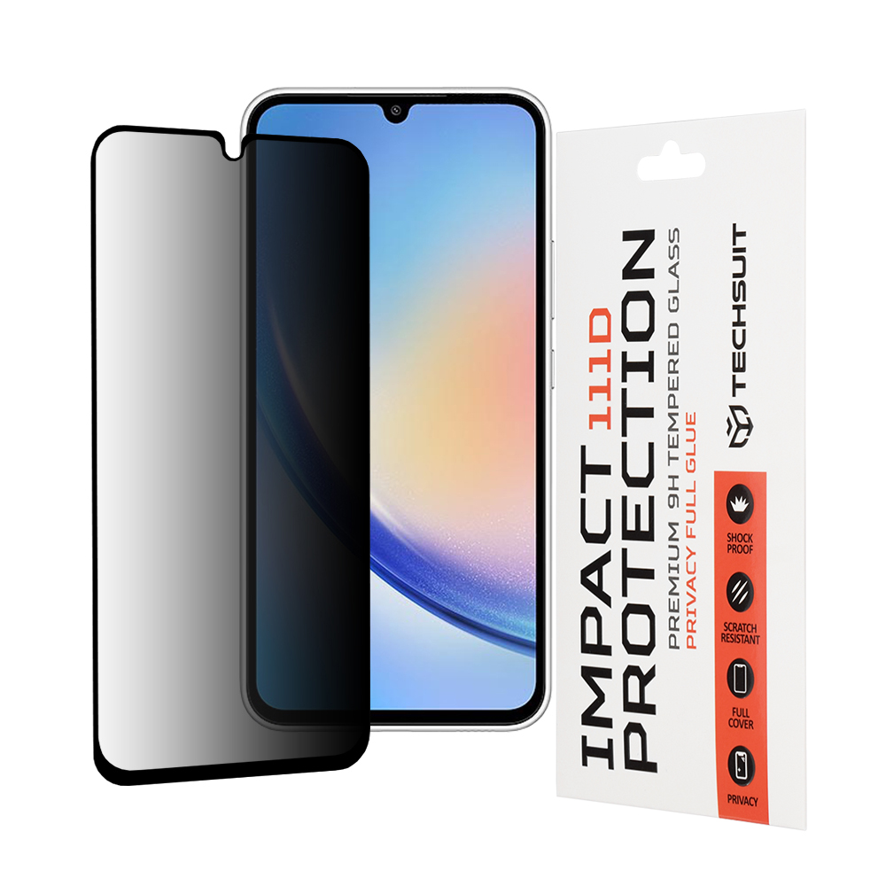 Калъф за Samsung Galaxy A34 5G - Techsuit 111D Privacy Full Glue - Черен
