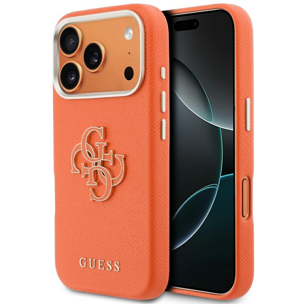 Калъф за iPhone 17 Pro - Guess Hardcase Resin Logo (GUHCP17L5PS4RGGO) - Оранжев