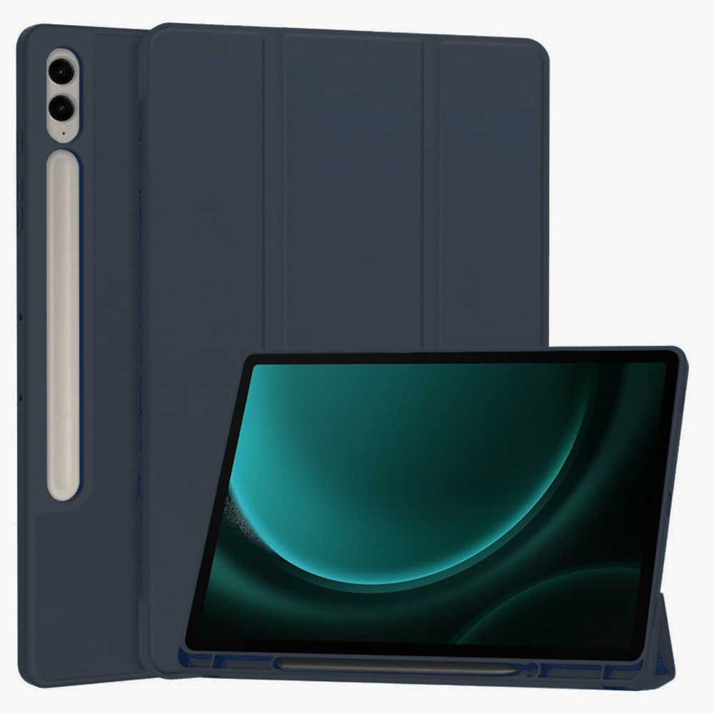 Калъф за Samsung Galaxy Tab S9 FE Plus - Techsuit Flex Trifold - Тъмносин