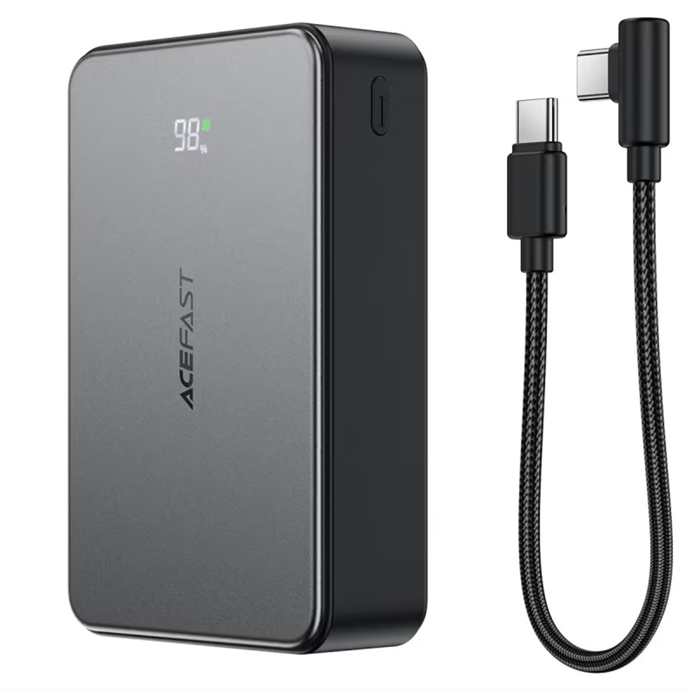 Външна батерия, 2x USB-C, USB, 20000mAh, 22.5W, LED дисплей, кабел - Acefast (M29) - Черна