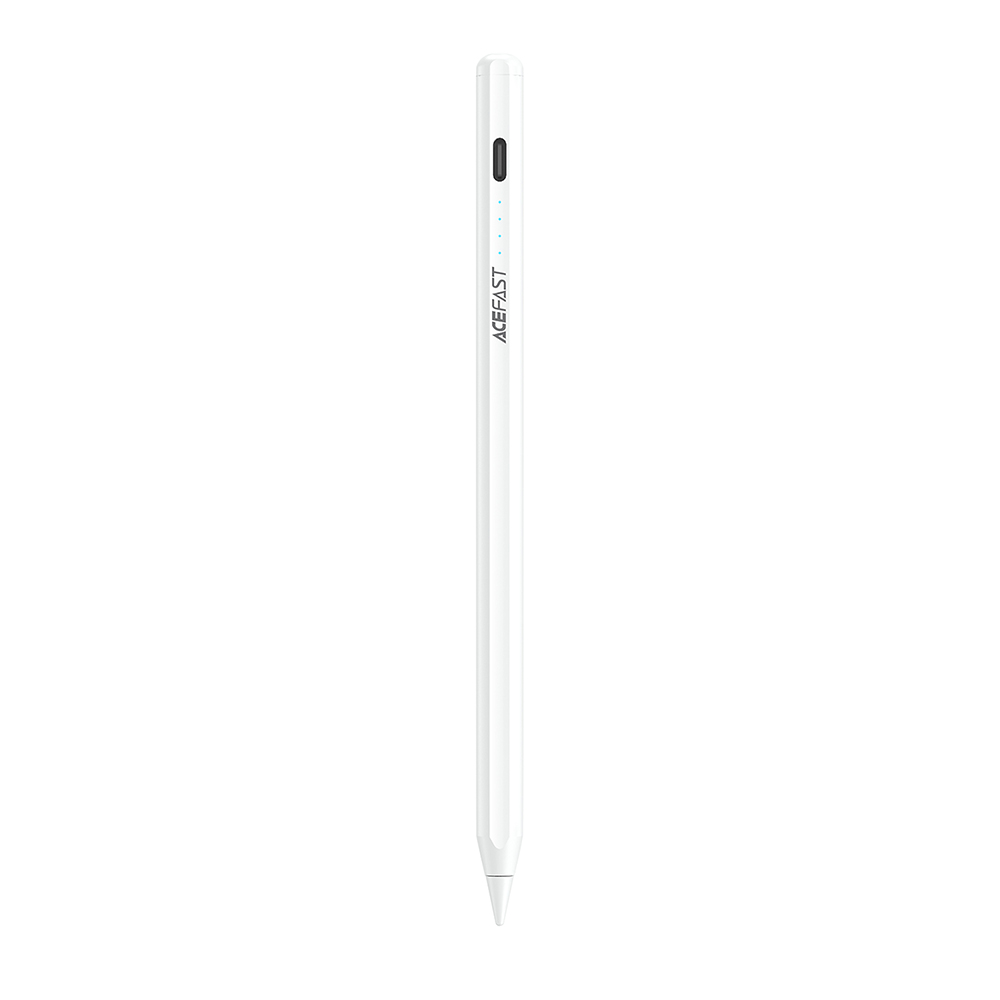 Капацитивна писалка, универсална, 130mAh, USB-C, LED - Acefast (V1) - бяла