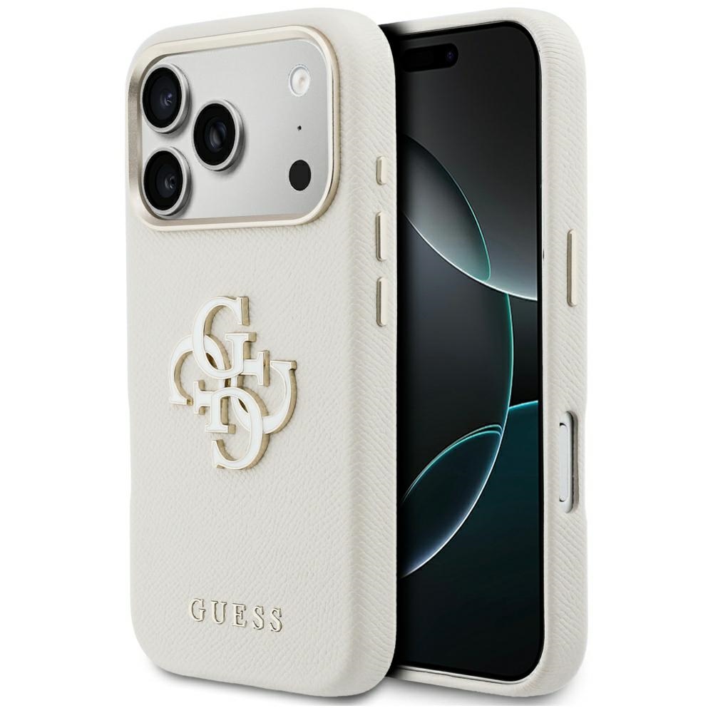 Калъф за iPhone 17 Pro Max - Guess Hardcase Resin Logo (GUHCP17X5PS4RGGE) - Бежов